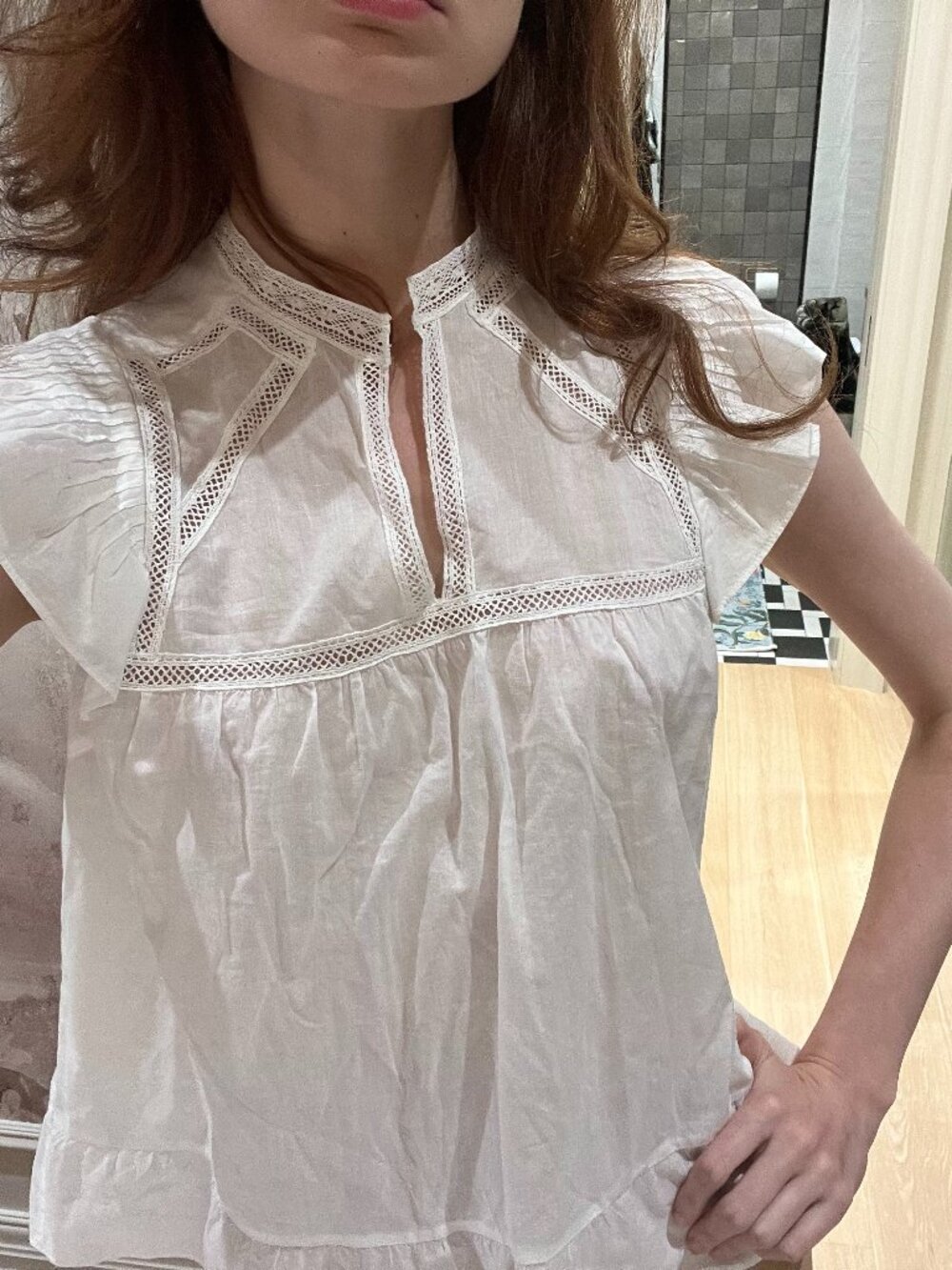Zadig & Voltaire Tolded Top White 100% Cotton Blouse